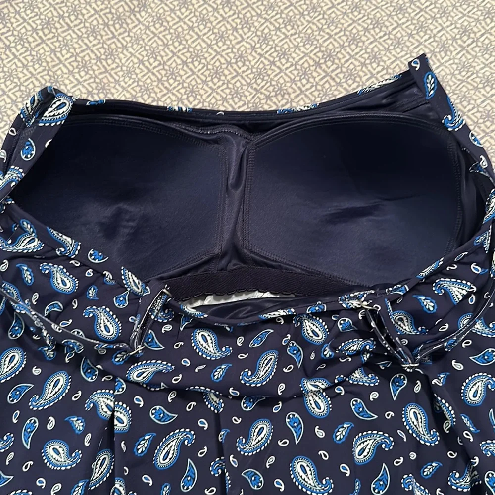 Lands' End Blue Paisley Tankini Swimsuit Top - Picture 7 of 13
